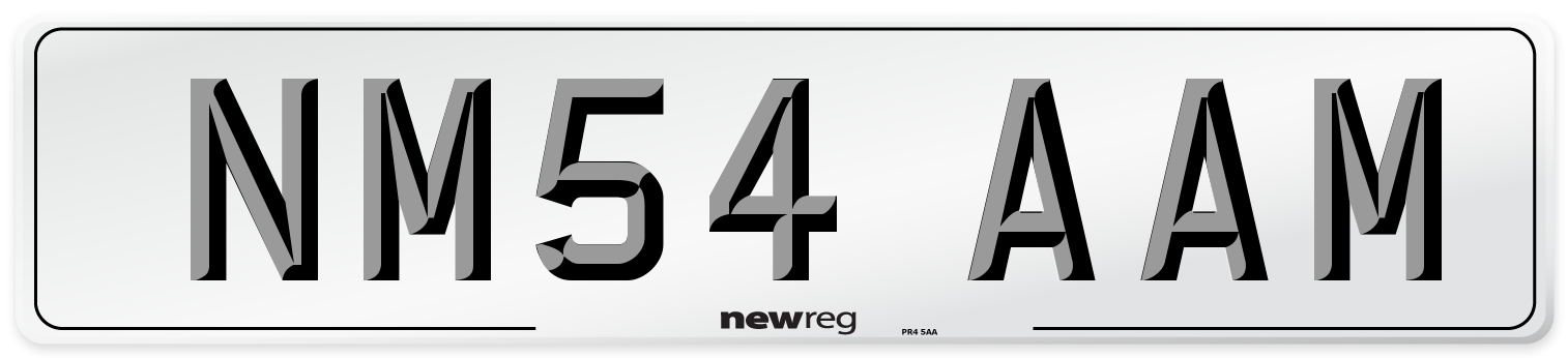 NM54 AAM Number Plate from New Reg